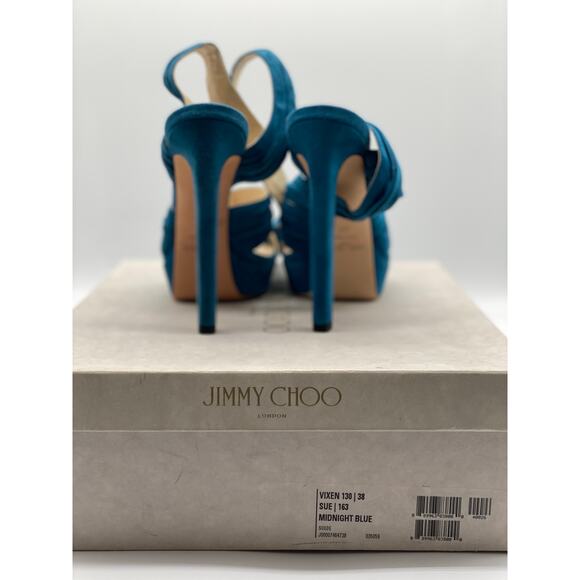 Jimmy Choo Vixen 130 Platform Sandals – Midnight Blue – Size 37 EU - Picture 7 of 9